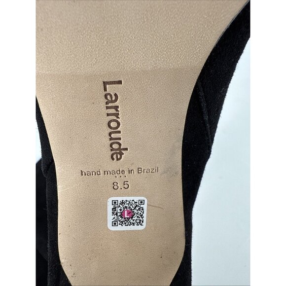 Larroude Womens Size 8.5 Kate Tall Knee Boots Black Suede Stiletto Heel $485 - Picture 13 of 13